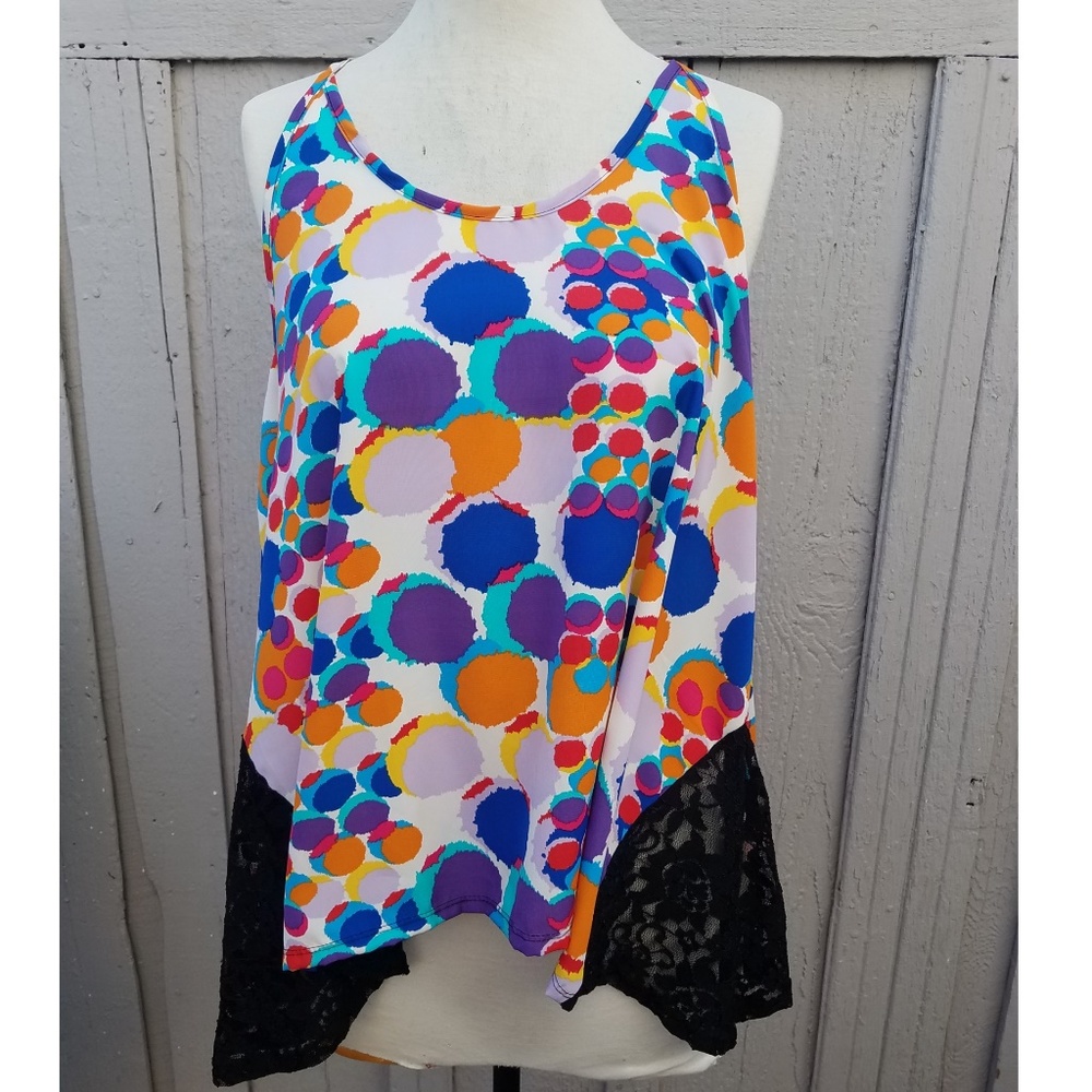2X NWT PLUS SIZE MULTI COLOR SLEEVELESS TOP